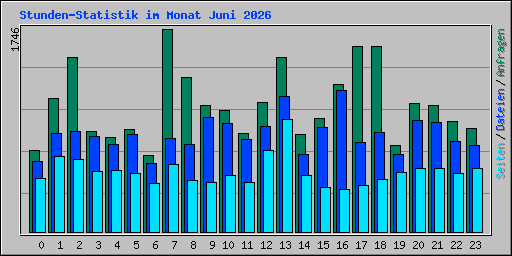 Stunden-Statistik im Monat Juni 2026